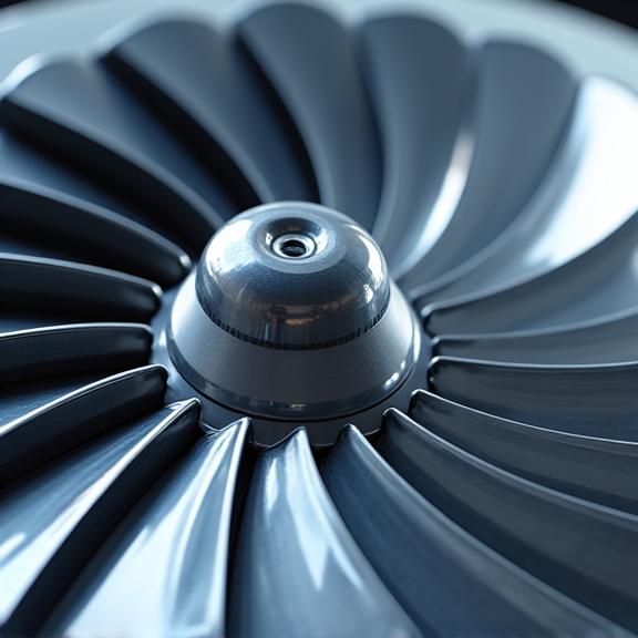 A perfectly restored and polished turbine blade